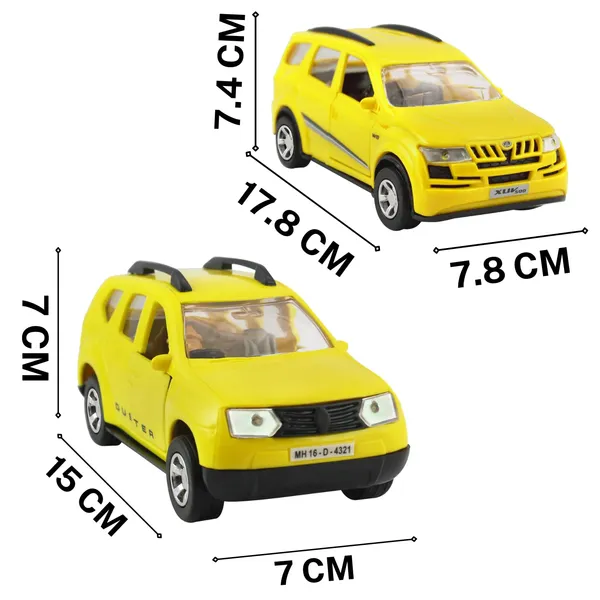 Pull_Back_Door_Opening_Xuv_500+DusterCar_Model_Vehicle_Die_Cast_Toy_for_Kid_Hobby_Plastic_Make_in_India
