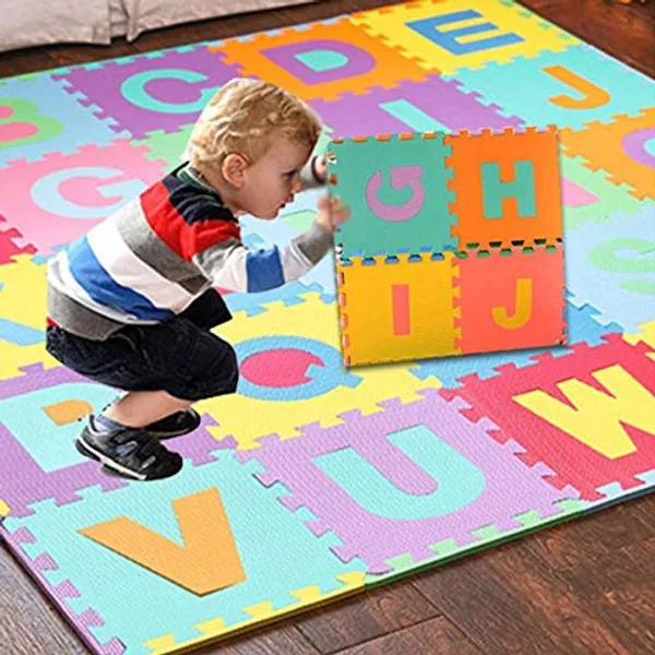 Huze_Size_Alphabet_Foam_Puzzle_Mat_26_Pieces_Eva_Foam_Mat_A_to_Z_30cm_Memory_mat_for_Kids(30X30cm)