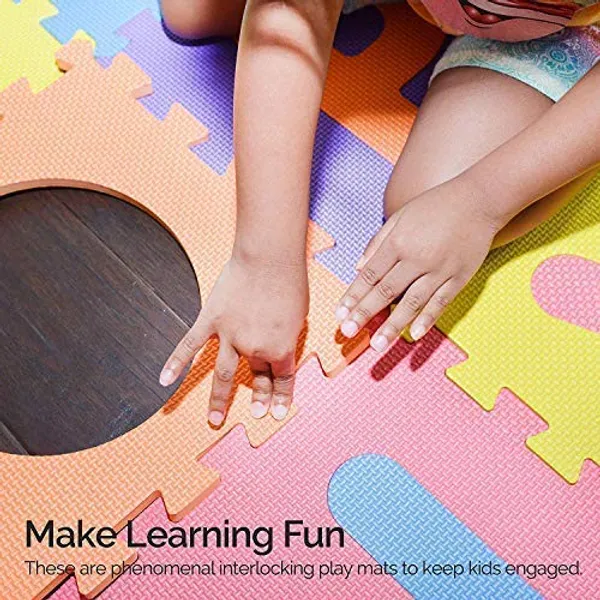 36_Pieces_Learning_Alphabet_&_Number_Puzzle_Foam_mat_with_Pictures_Memory_mat_for_Kids(15X15cm)