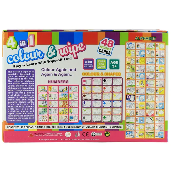4_in_1_Colour_&_Wipe_Kit_48_Reusable_Cards_Child_Creativity_Development_Toy_â€“_3_Years_Above_Kids