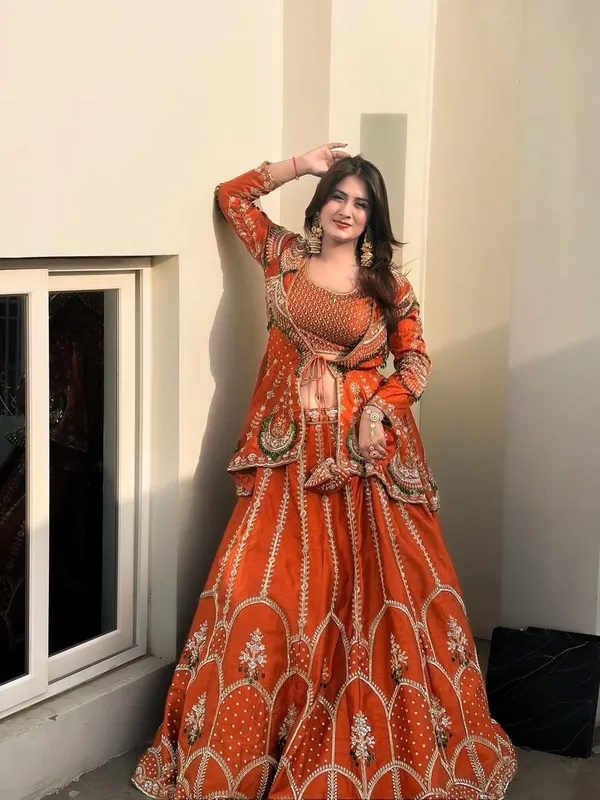New_Super_Trending_Embroidery_Sequence_Work_Ready_To_Wear_Jacket_And_Lehenga_Choli