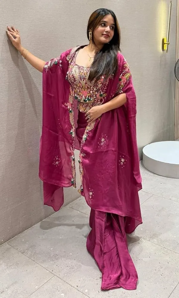 New_Super_Trending_Party_Wear_Shrug_with_Sarara