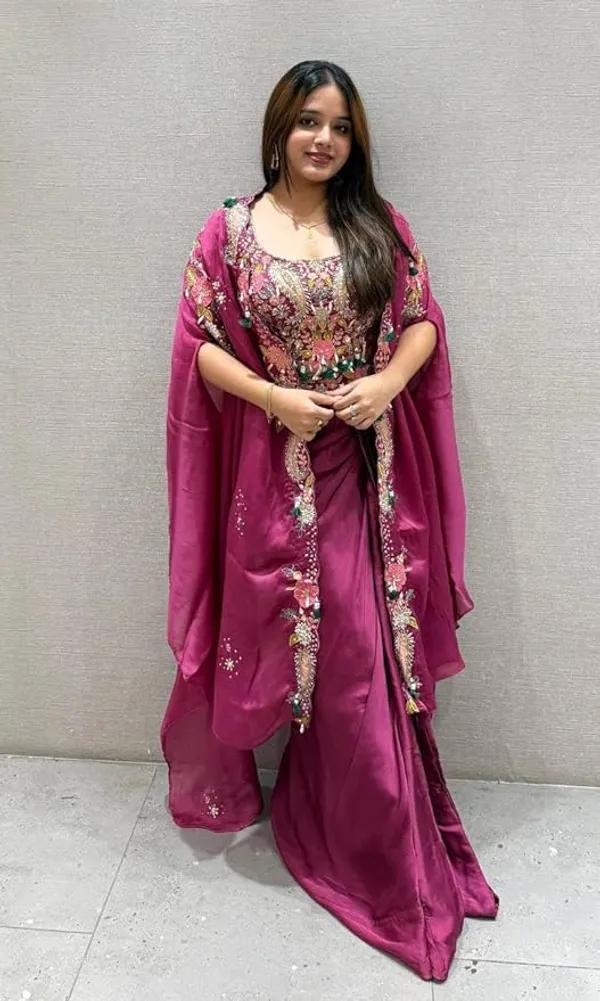 New_Super_Trending_Party_Wear_Shrug_with_Sarara