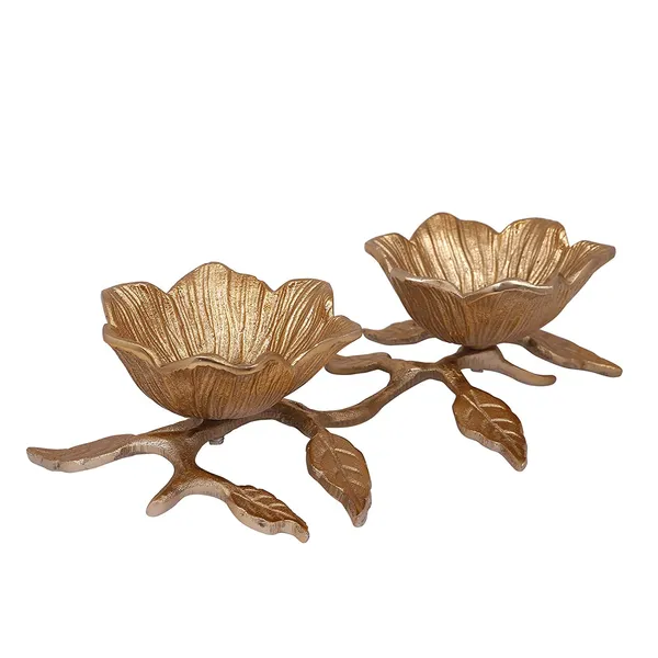Snacks_Bowl_Rose_Gold_Sunflower_Shape|2_Pcs_Bowl_Server_85_cm_Each_Bowl