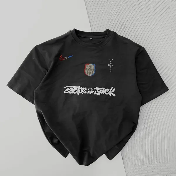 【人気コラボ】Cactus Jack x FC Barcelona ロゴTシャツ Męska koszulka piłkarska Nike Dri-FIT FC Barcelona Match