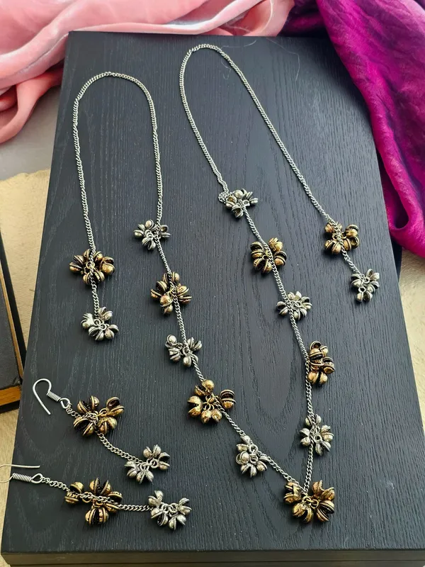 Looma_Dual_Tone_Scarf_Style_Necklace_Set