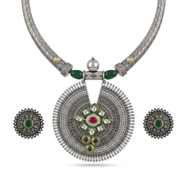 Rajwadi_Circle_Statement_Necklace_Set