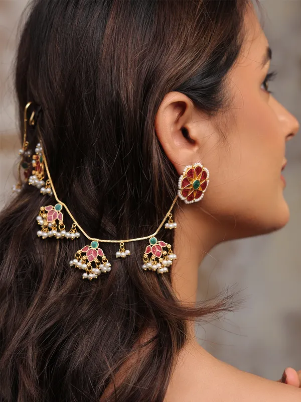 Rajphool_Meenakari_Stud_Earchain