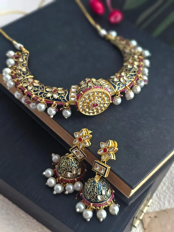 Handmade_Meenakari_choker_necklace_set_