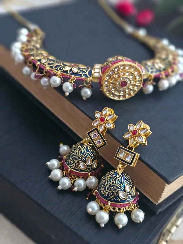 Handmade_Meenakari_choker_necklace_set_