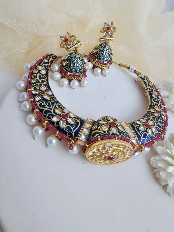 Handmade_Meenakari_choker_necklace_set_