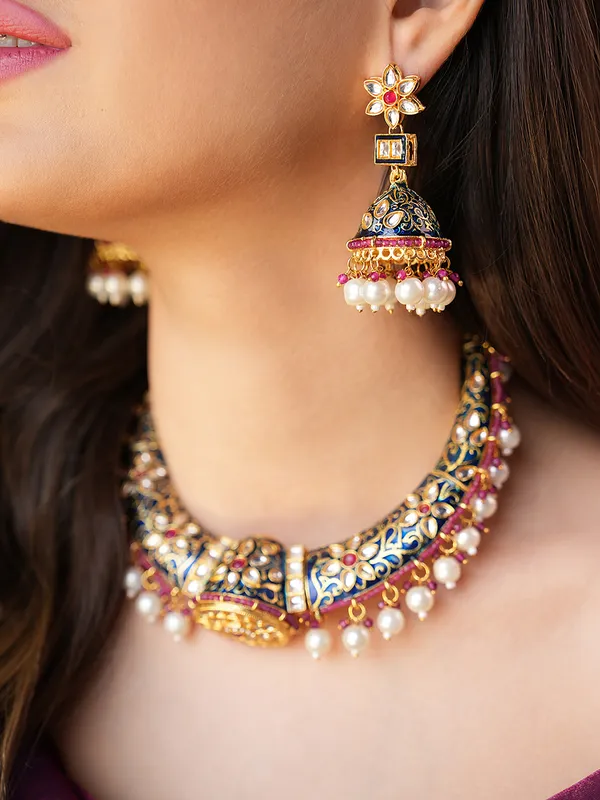 Handmade_Meenakari_choker_necklace_set_