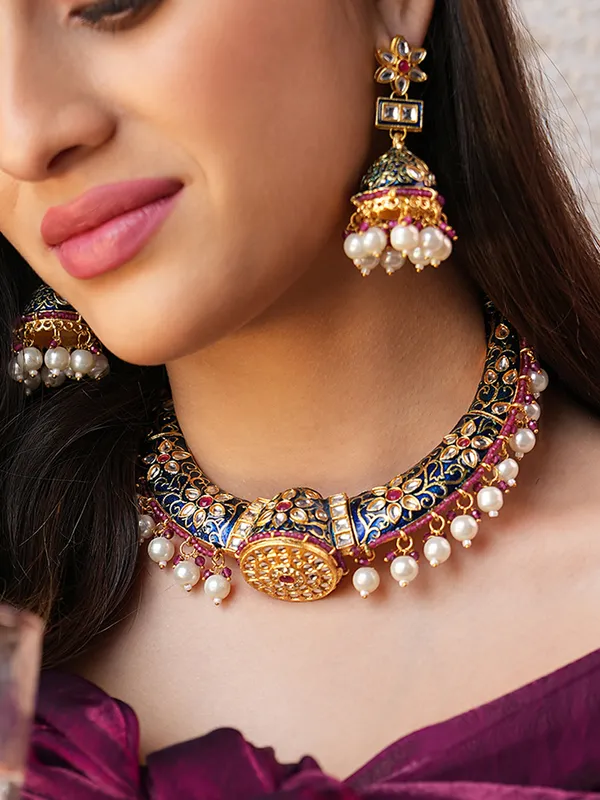 BINNI Handmade Meenakari choker necklace set Making Time 10 to