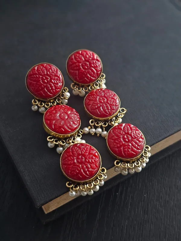 Red_Monalisa_Stone_Drop_Earrings