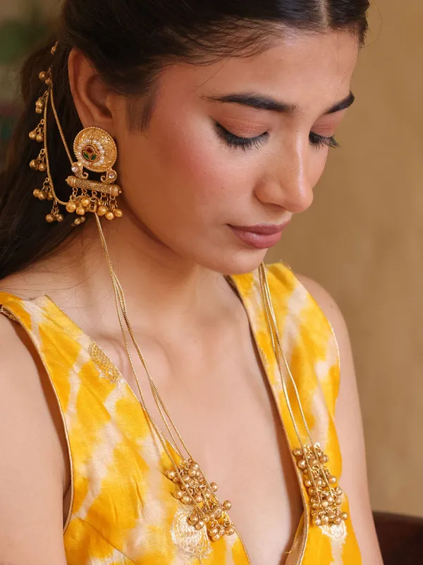 Apala_Plating_Long_Ghunghroo_Earring_with_ear_chain
