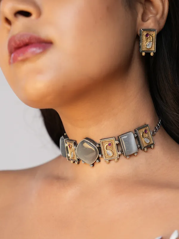 Amaya_German_Silver_Choker_Set
