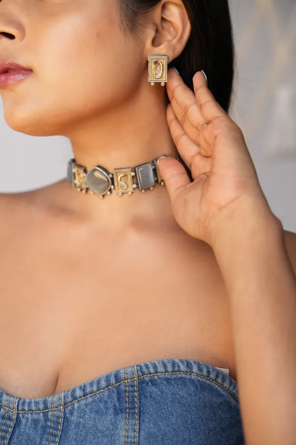 Amaya_German_Silver_Choker_Set