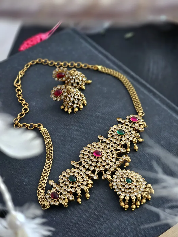 Mani__Intricate_AD_Studded_Choker_Necklace_with_Jhumka_Earrings