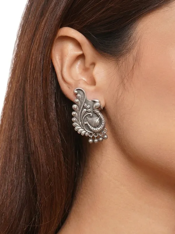 German_Silver_Peacock_Shaped__Earrings