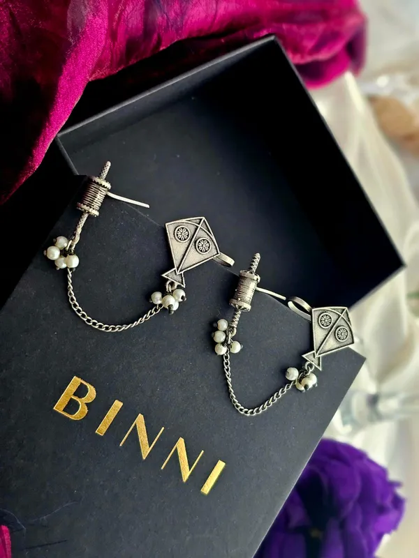 German_Silver_Kite_Quirky_Earcuffs