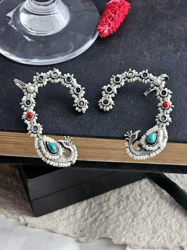 Floral_Mirage_Peacock_Earcuff