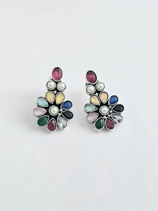 Antique_Multi_color_Flower_Stud