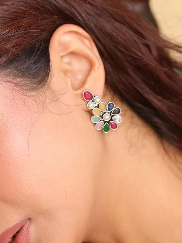 Antique_Multi_color_Flower_Stud