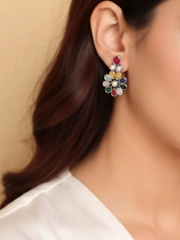 Antique_Multi_color_Flower_Stud