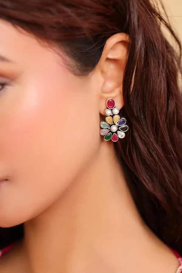Antique_Multi_color_Flower_Stud