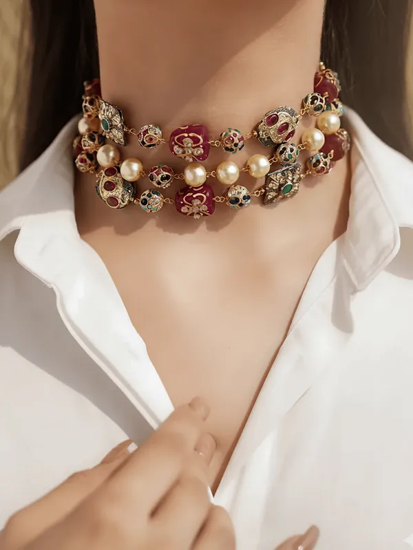 Kamini_Red_Beaded_Choker