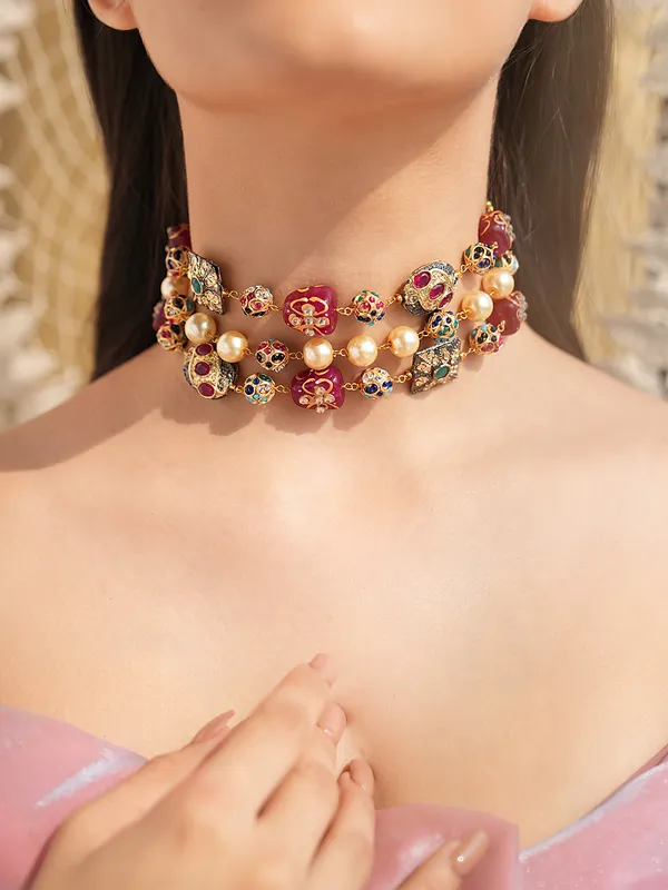 Kamini_Red_Beaded_Choker