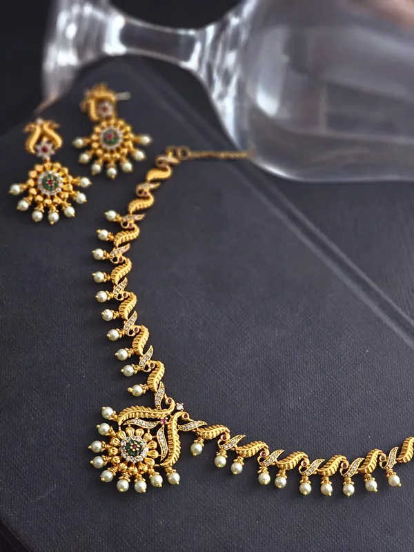 Ira_Golden_Pearl_Drop_Necklace_Set
