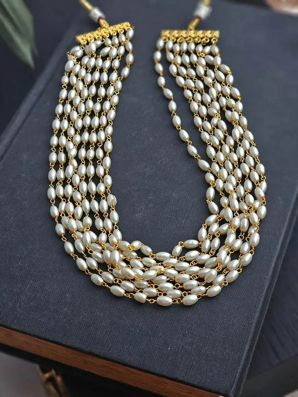 Binnis_Wardrobe_White_Grain_Multiple_Strands_Necklace_with_Semi-Precious_Rice_Pearls