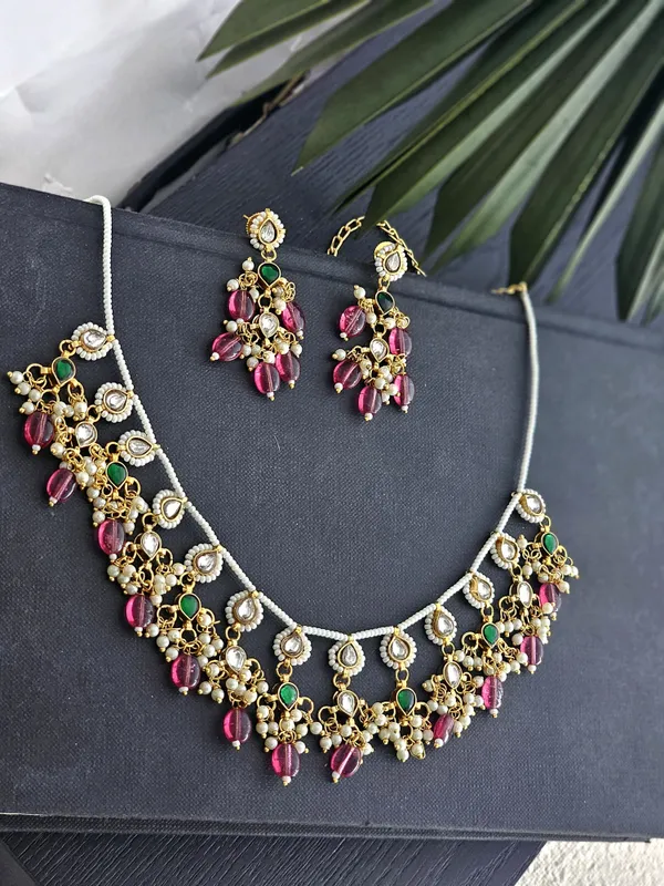 Rosy_Splendor_Pachi_Kundan_Necklace_Set