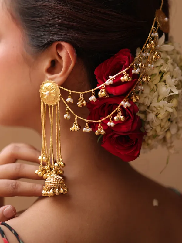 Golden_Ghungroo_Drape_Earchain