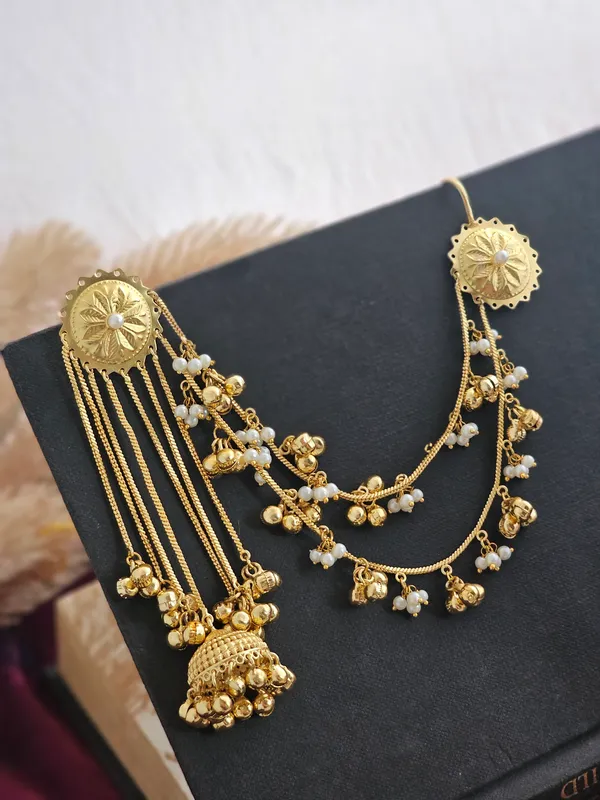 Golden_Ghungroo_Drape_Earchain