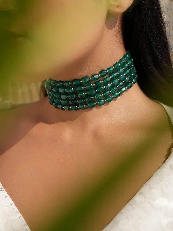 Verdura_Layered_Green_Duldul_Bead_Choker_with_Adjustable_Tassel