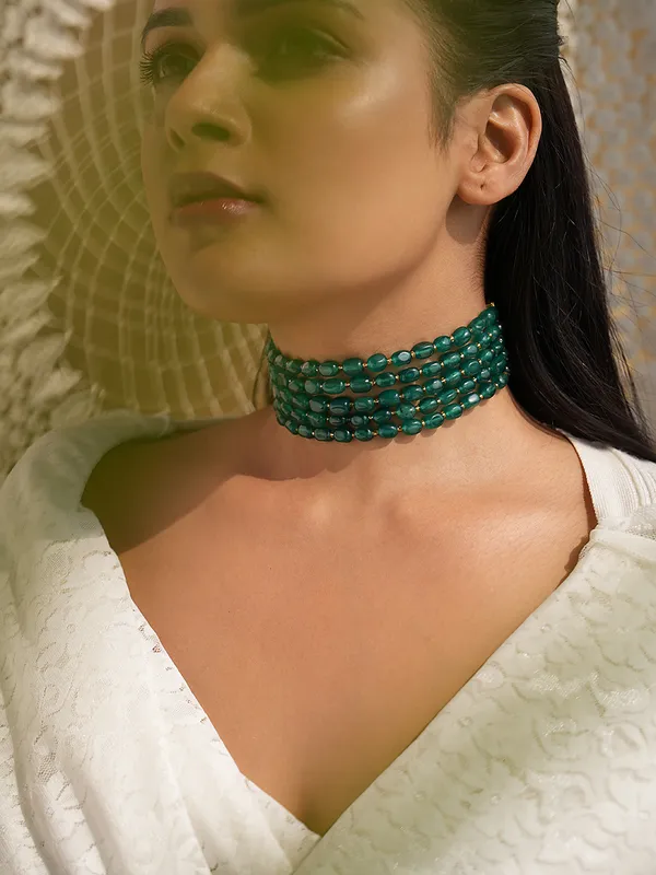 Verdura_Layered_Green_Duldul_Bead_Choker_with_Adjustable_Tassel