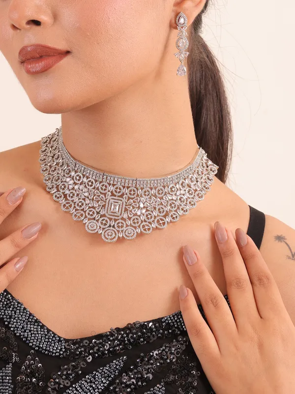 Silver_Petal_AD_Necklace_Set