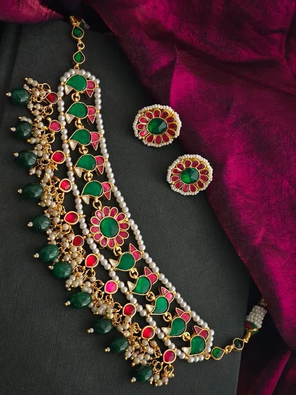 Regal_Pachi_Meena_Blossom_Necklace_Set