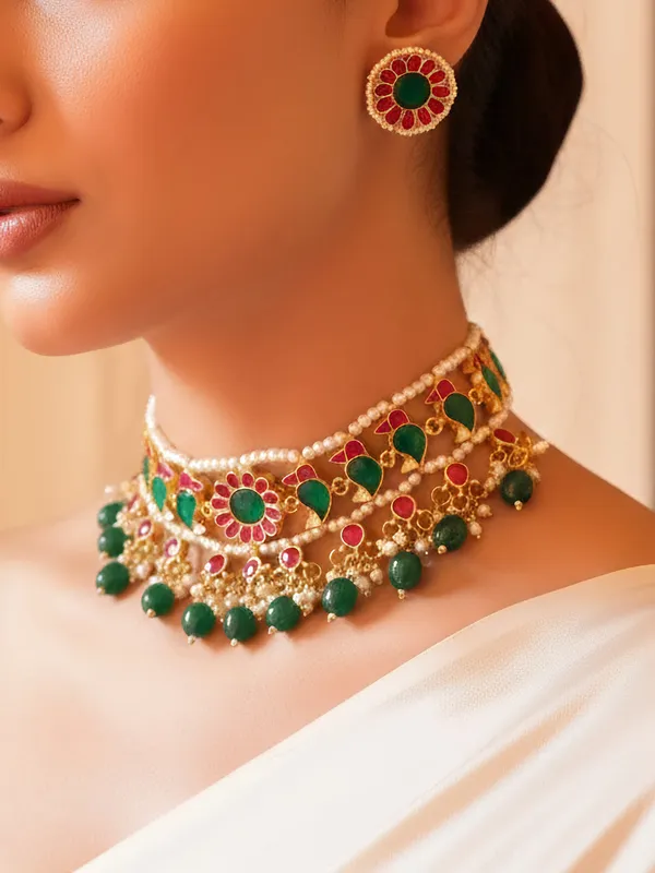 Regal_Pachi_Meena_Blossom_Necklace_Set