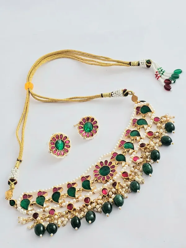 Regal_Pachi_Meena_Blossom_Necklace_Set