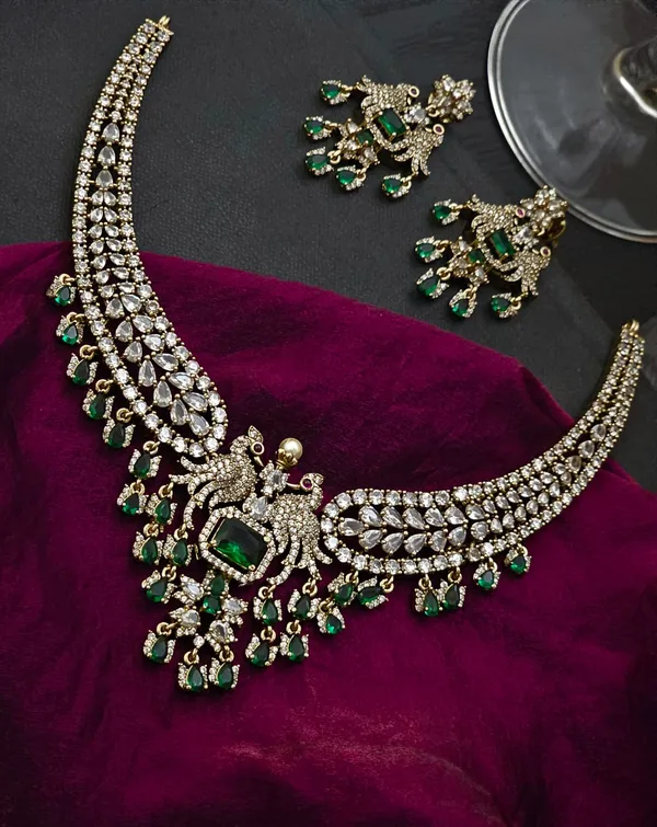 Radiant_Brass_peacock_motif_AD_Necklace_Set