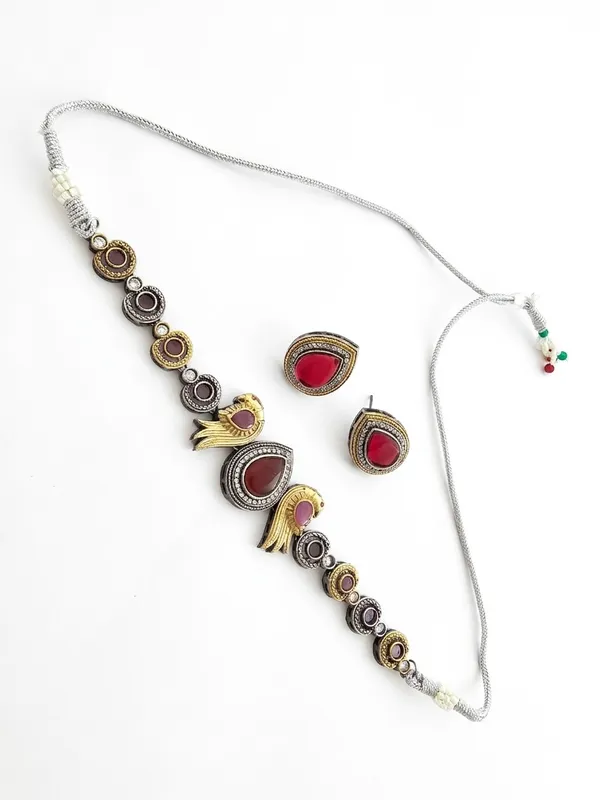 Peacock_Crest_Dual_Tone_Choker_Set