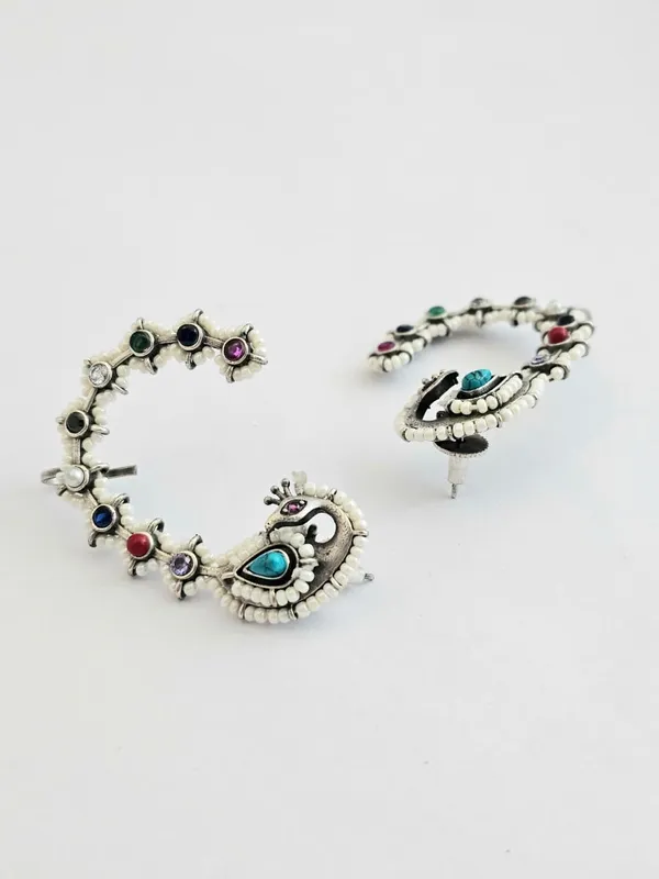 Floral_Mirage_Peacock_Earcuff