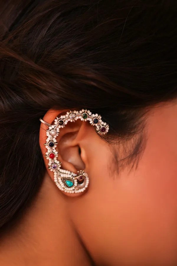 Floral_Mirage_Peacock_Earcuff