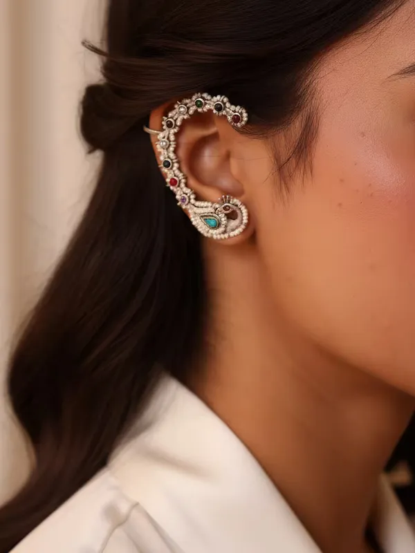 Floral_Mirage_Peacock_Earcuff