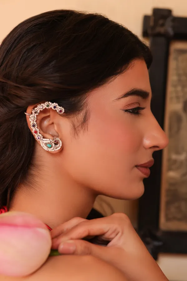 Floral_Mirage_Peacock_Earcuff