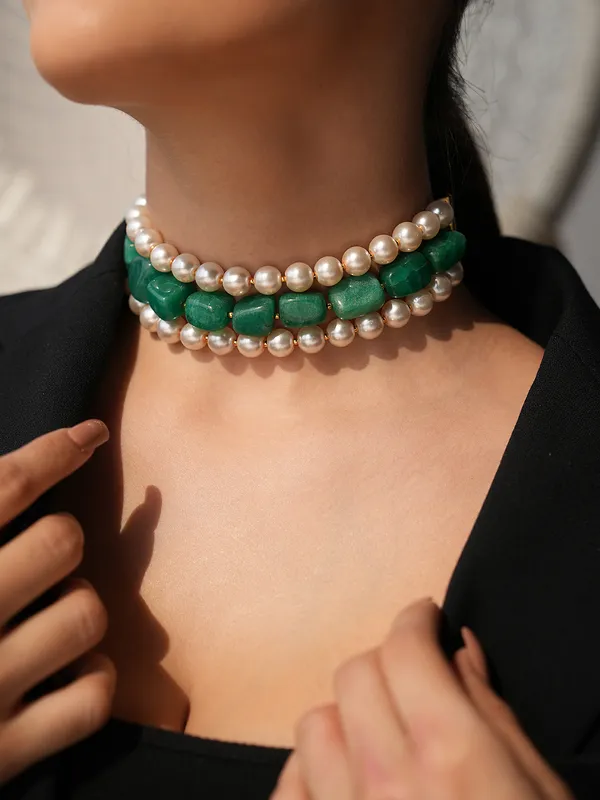 Arisha_Pearl_And_Emerald_Quartz_Choker_Set
