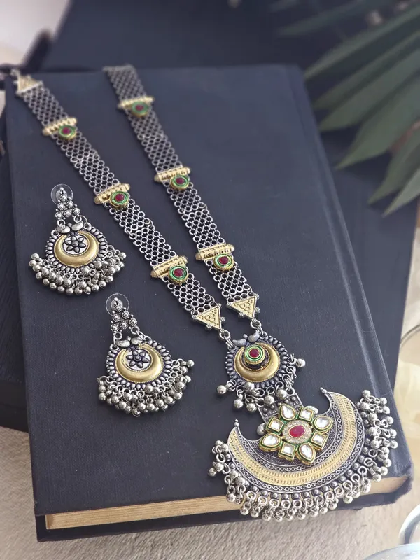 Chandini_Raga_German_Silver_Cresent_Moon_Necklace_Set